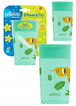 Dr Brown's Kubek 360 Niekapek 300ml Green +9m
