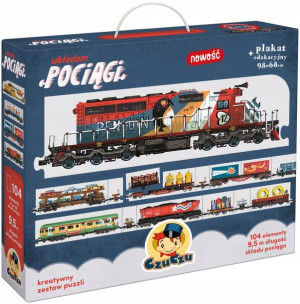 Czuczu Mega Puzzle Układam Pociągi +plakat 5+