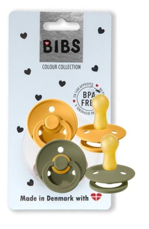 Bibs Smoczek 6+ Kauczuk Dwupak Honey & Olive M