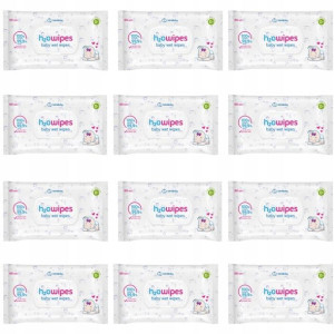 12 x H2O wipes Chusteczki 100% naturalne 12x 60szt