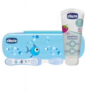 Chicco Zestaw Do Zębów Szczotka Pasta Etui Blue