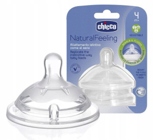 CHICCO SMOCZEK DO BUTELKI NaturalFeeling 4m+ 2szt