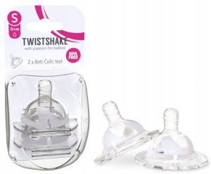 Twistshake Smoczek Butelki Antykolkowy S 0m+ 2 szt