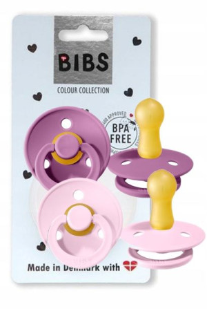 Bibs Smoczek 2pak 0+ Kauczuk Lavender & Pink S