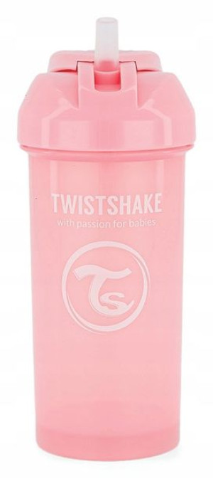 Twistshake Kubek Niekapek Ze Słomką 360ml Różowy