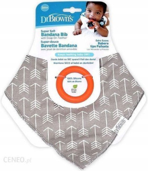 Dr Brown's Śliniak Chusta Gryzak 3m+ Szary 125