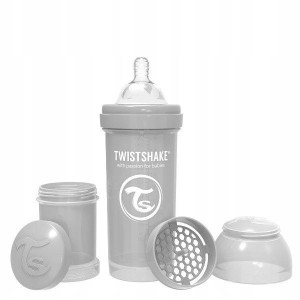 Twistshake Butelka Antykolkowa Szara 260ml 2m+