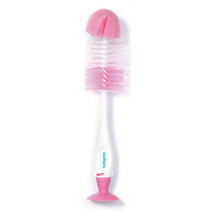 Babyono Szczotka Do Butelek Z Przyssawką Pink 728