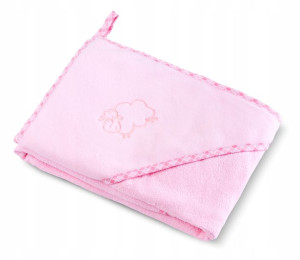 Bc Okrycie Kąpielowe Kapturek Ręcznik 80x80 Pink