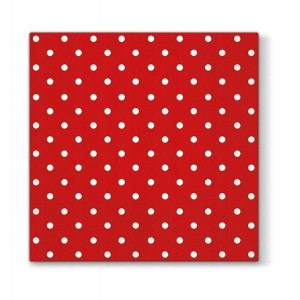 Serwetki Czerwone w białe kropki 33x33cm 20szt