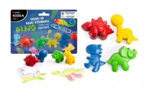Kredki do nauki rysowania Dinozaury 4 kolory KIDEA