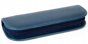 Piórnik HS Plain 1 8x4x3,5cm skórzany niebieski