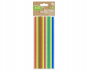Słomki papierowe tęczowy MIX 197x6mm 24szt