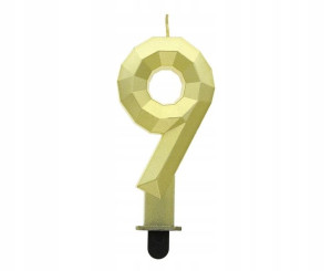 Świeczka Cyfra 9 Diament 7.6cm