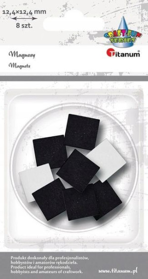 Magnesy samoprzylene kwadratowe 12,4x12,4mm 8szt T