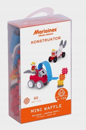 Klocki Mini Waffle Strażak mały blister Marioinex