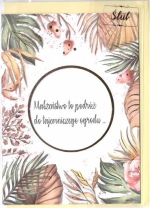 Karnet B6 Ślub cytat - Liście