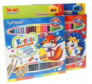 Kredki trójkątne dwustronne 24/48 kolory BAMBINO S