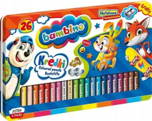 Kredki w oprawie drewnianej 26 kolorów BAMBINO ST-