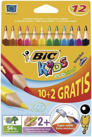 Kredki Eco Evolution Triangle 10+2 kol. bls BIC