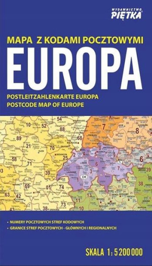 Europa 1:5 200 000 mapa z kodami pocztowymi