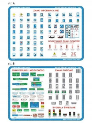 Podkładka edu. 060 - Znaki informacyjne, poziome..