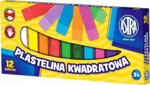 Plastelina kwadratowa 12 kolorów ASTRA