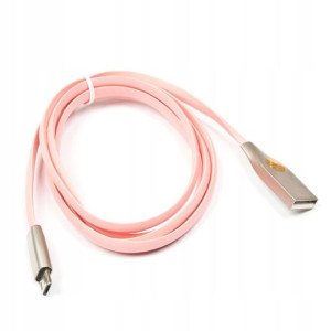 Różowy Płaski Przewód USB na Micro 100cm