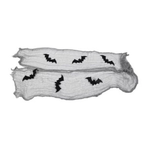 Halloween Tkanina z nietoperzami dekoracyjna 420x55cm 6 nietoperzy