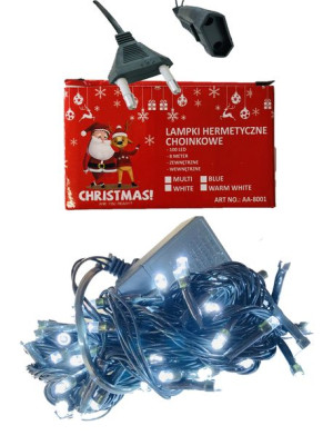Lampki choinkowe 100LED wewnętrzne zimne