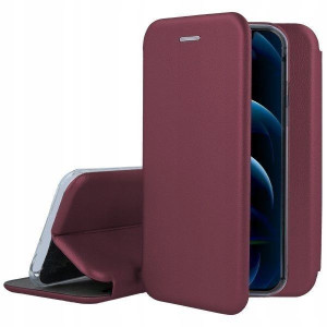 Etui z klapką Diva do iPhone 12 Pro Max burgundowy