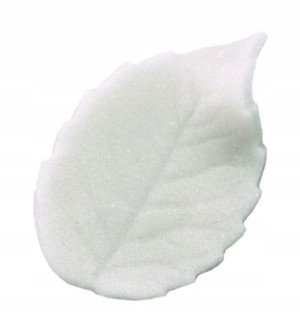 OZDOBNE LIŚCIE CUKROWE 4 cm białe 10szt