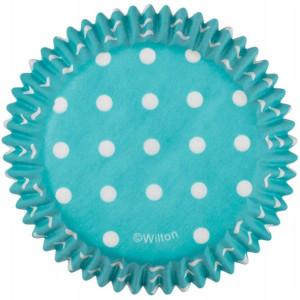 Wilton FOREMKI PAPILOTKI Błękitne w kropki 75szt