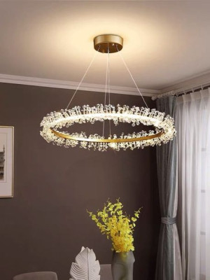 ZŁOTA LAMPA CRYSTAL RING Żyrandol LED Ø40 cm 10612