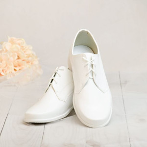 Buty komunijne chłopięce białe KBC-010-B - Rozmiar: 36