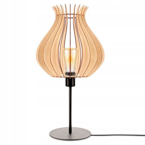 Lampka stołowa nocna LEA nowoczesna drewniana LOFT