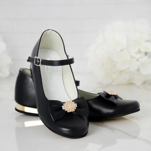 Buty wizytowe czarne dziewczęce KBD-805 - Rozmiar: 32