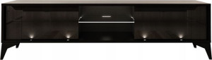 Szafka RTV EVEL 02 160cm czarny połysk + LED MEG