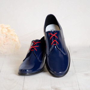 Buty komunijne chłopięce granatowe KBC-015 - Rozmiar: 33