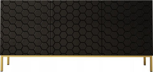 Komoda HEXA 02 160x37cm czarny połysk MEG
