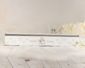 Białe pudełko na świecę do Chrztu Świętego z personalizacją PCS-1