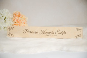 Drewniane pudełko na świecę do Pierwszej Komunii Świętej PSK-1