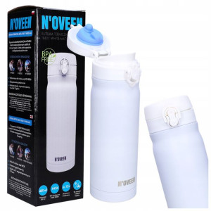 Butelka Termiczna Biały Stal Kubek Termiczny 400ml
