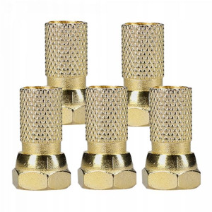 5x Wtyk F Cu Kabel 6,8mm Niklowana Miedź Mosiądz