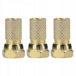 3x Wtyk F Niklowana Miedź Pokryta Mosiądzem 6,8mm