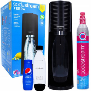 Sodastream Saturator Wody Syfon Czarny + Dodatki