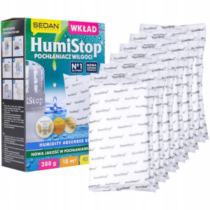 6x Wkład 280g - Pochłaniacz Wilgoci Humistop Sedan