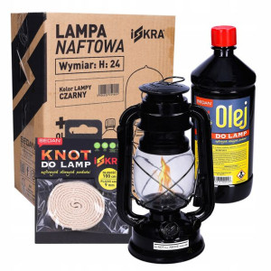 Lampa Naftowa Olejowa + Knot+ Nafta Duży Zestaw