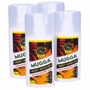 4x Spray Na Komary Kleszcze Mugga Strong 50% Deet