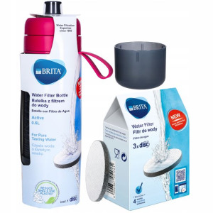 Butelka Brita Active 0,6l Różowa + 4x Microdisc